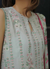 Sahar Embroidered Lawn 3 Piece Unstitched Suit S25FEV2 D-03 SILVER PETAL